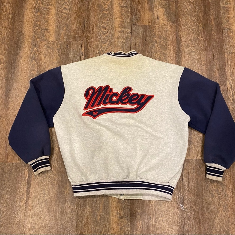 Vintage 90s Disney Mickey Mouse Distressed Varsity Jacket